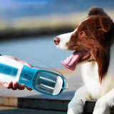 3-in-1 Portable Pet Water & Food Cup with Waste Bag Dispenser - Travel Bottle