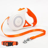 Multi-Functional Retractable Dog Leash with Built-in LED Spotlight & Collar