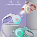 Multi-Functional Retractable Dog Leash with Built-in LED Spotlight & Collar
