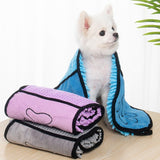 Super Absorbent Pet Bath Towel - Quick-Drying Microfiber Bathrobe for Dogs & Cats