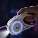 Multi-Functional Retractable Dog Leash with Built-in LED Spotlight & Collar