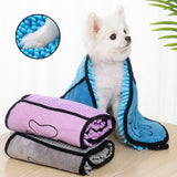 Super Absorbent Pet Bath Towel - Quick-Drying Microfiber Bathrobe for Dogs & Cats